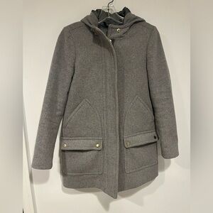 J Crew Grey Wool Parka Jacket Size 00